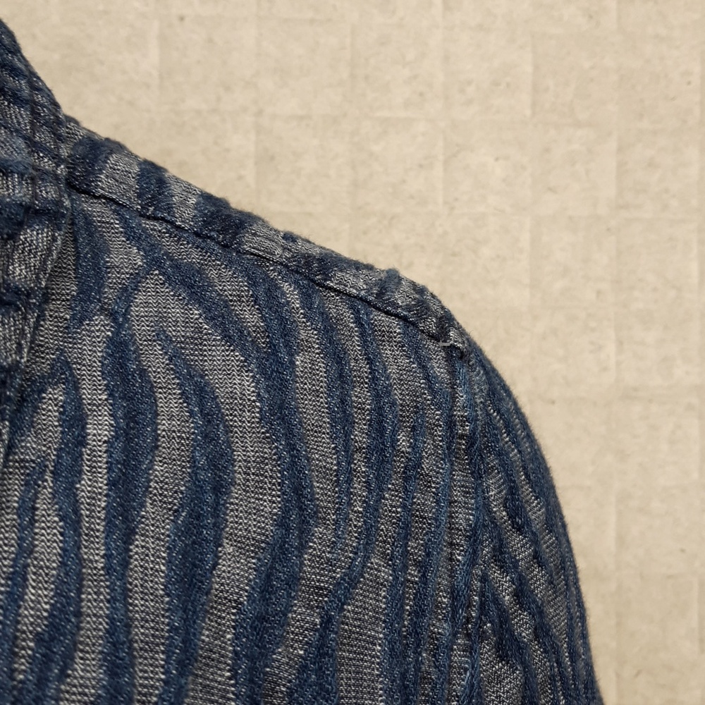 Chico's Blue Zebra Print Button Front Topper Jacket - Picture 3 of 5